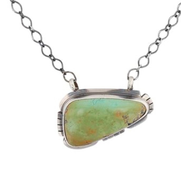 Artisan Silver Necklace by Antionette Martinez Boulder Turquoise Pendant